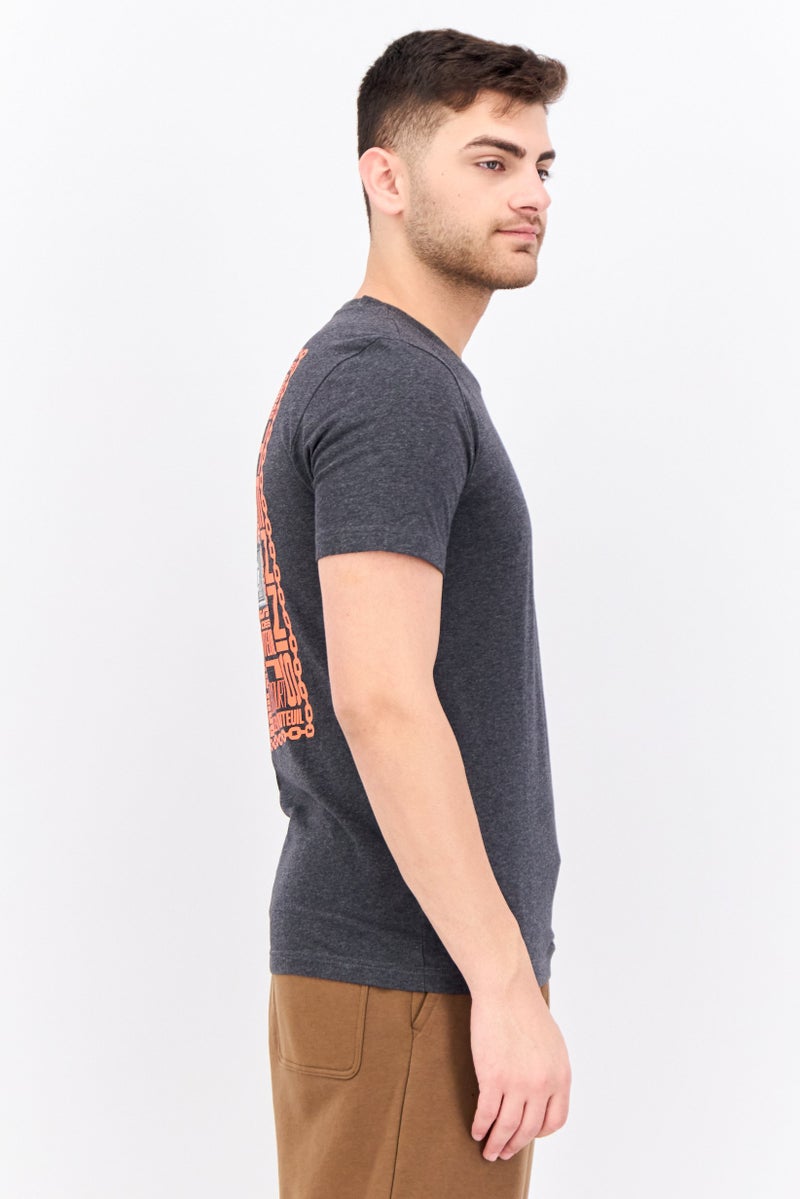 Adidas Men Sportswear Fit Short Sleeve Outdoor T Shirt, Grey - Image 2